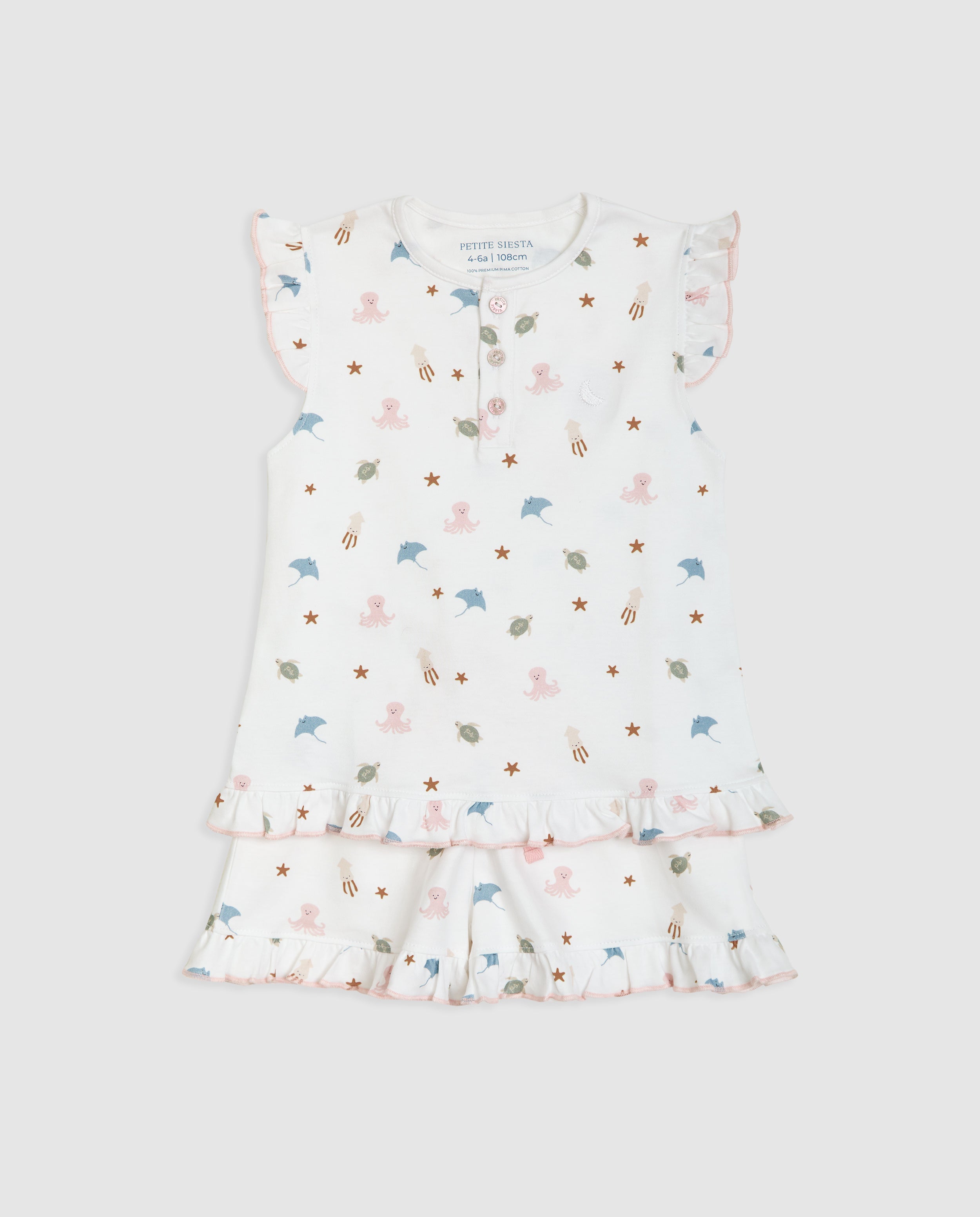 Pijama Kids Volantes Ocean Corto