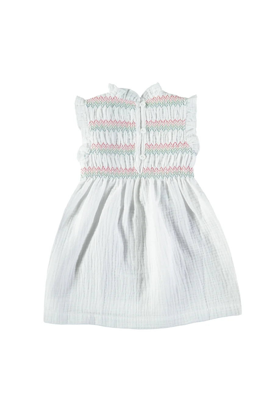 Multicolor Smock White Dress