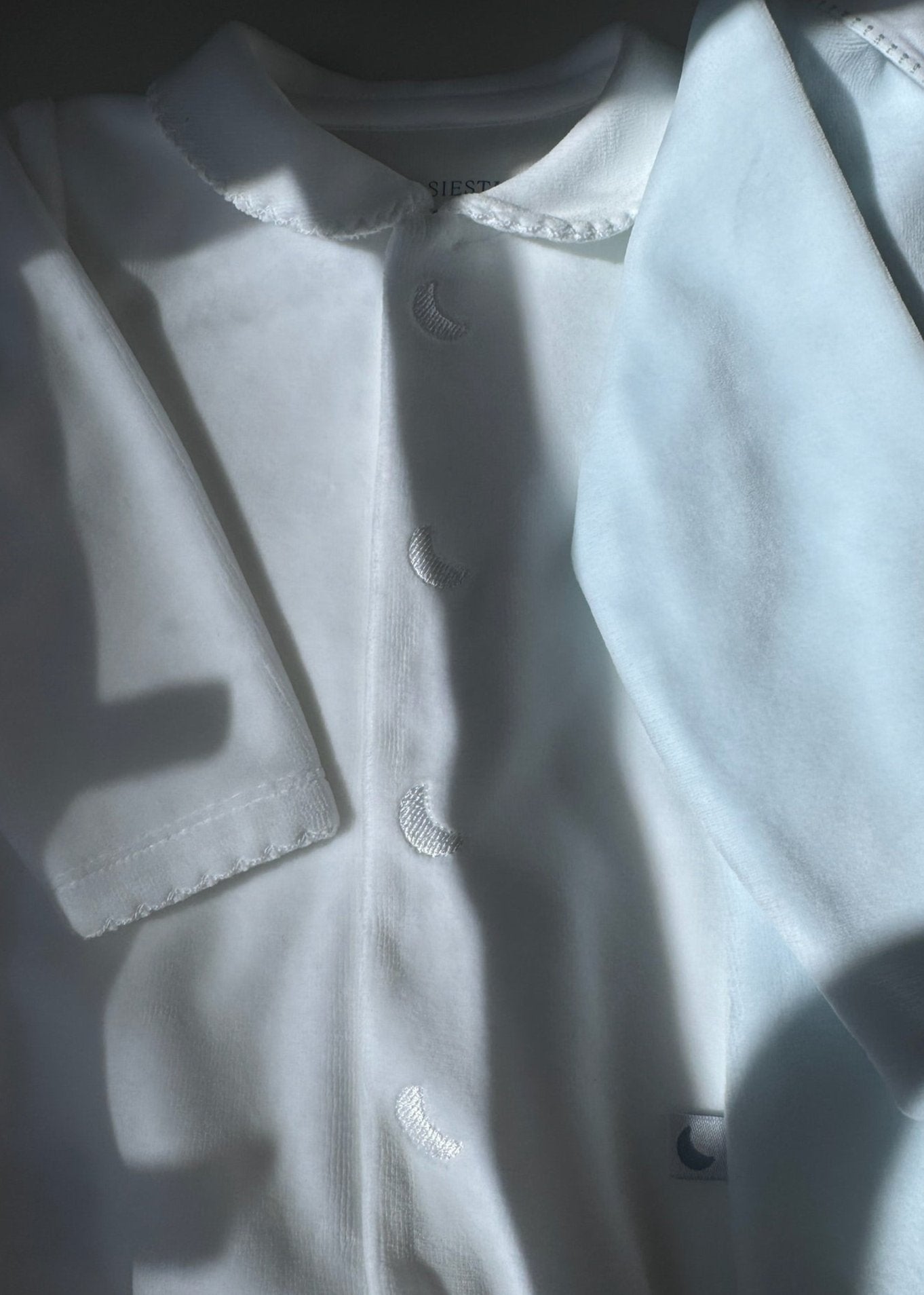 White Velour Baby Pajamas