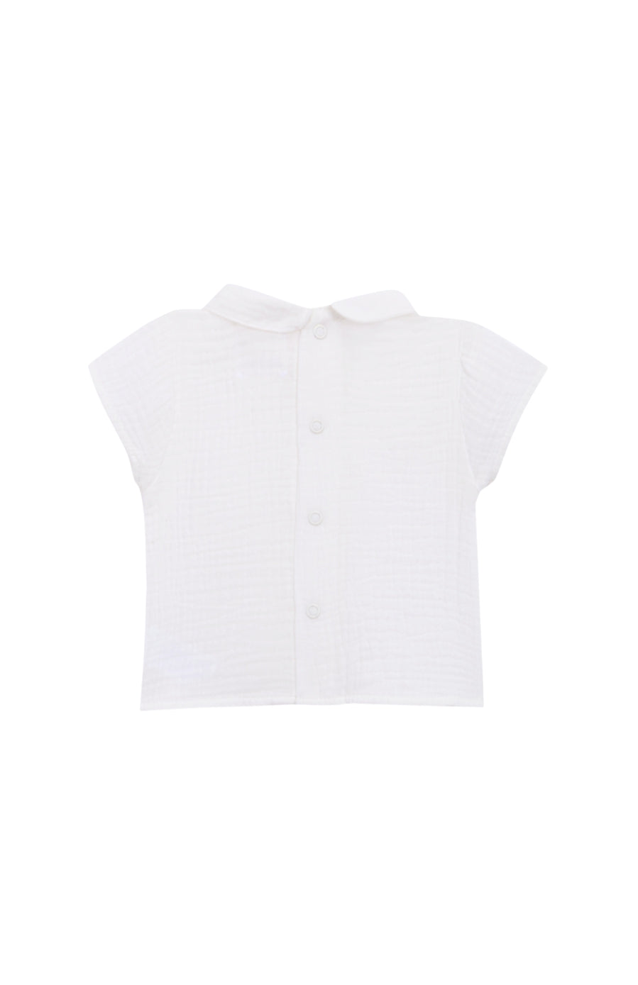 White Bambula Baby Collar Shirt Short Sleeve