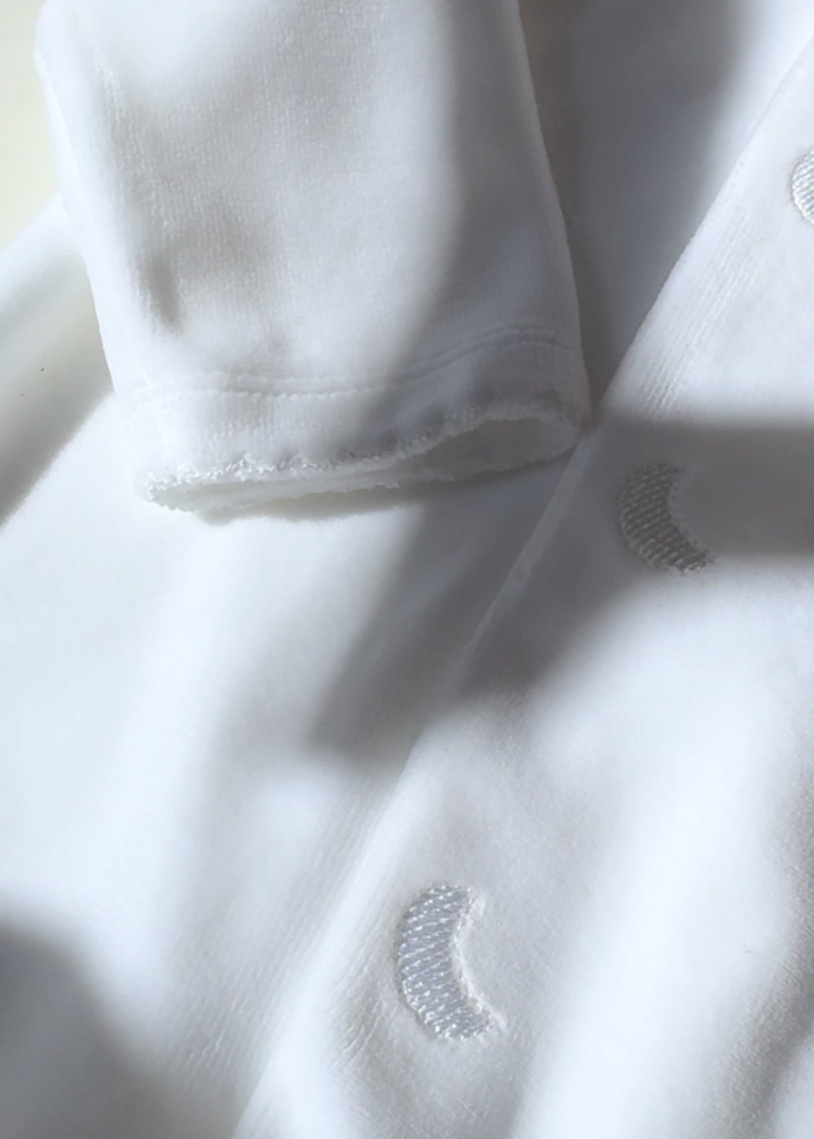 White Velour Baby Pajamas