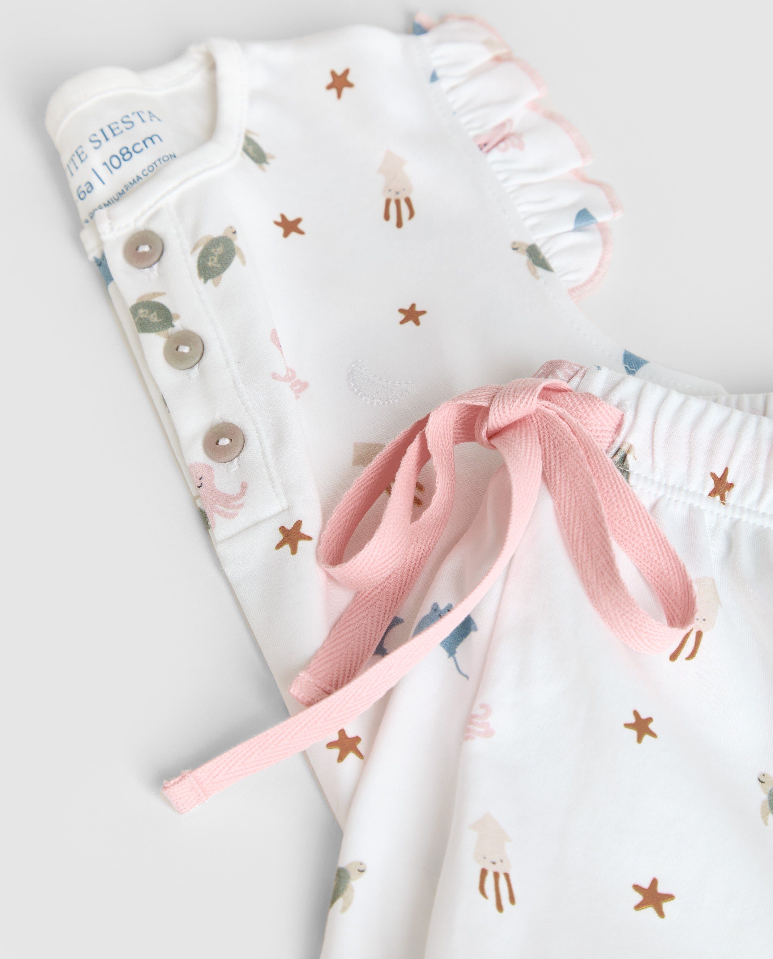 Kids Ocean Ruffle Short Pajamas