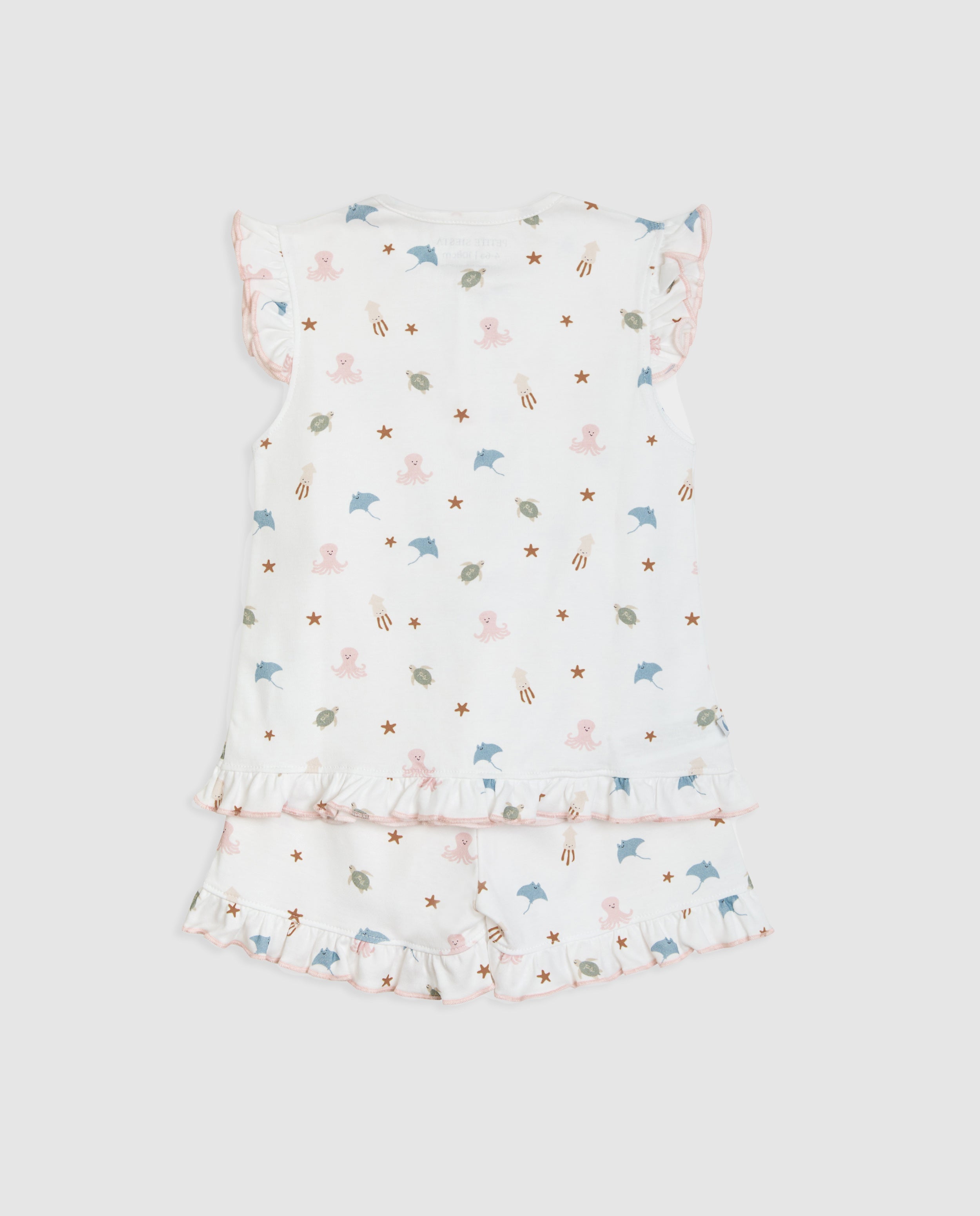 Kids Ocean Ruffle Short Pajamas
