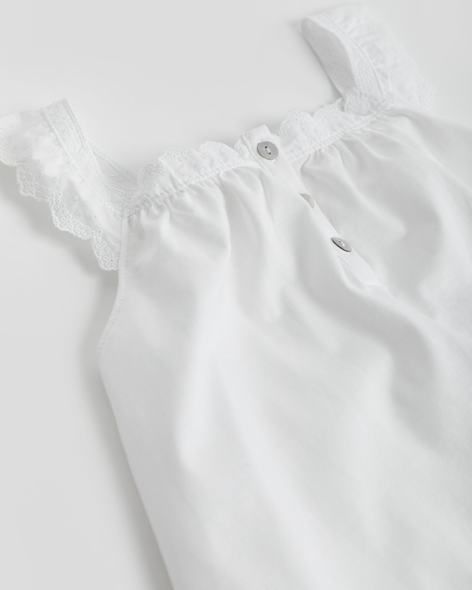 Kids Nightgown with White Embroidered Strip