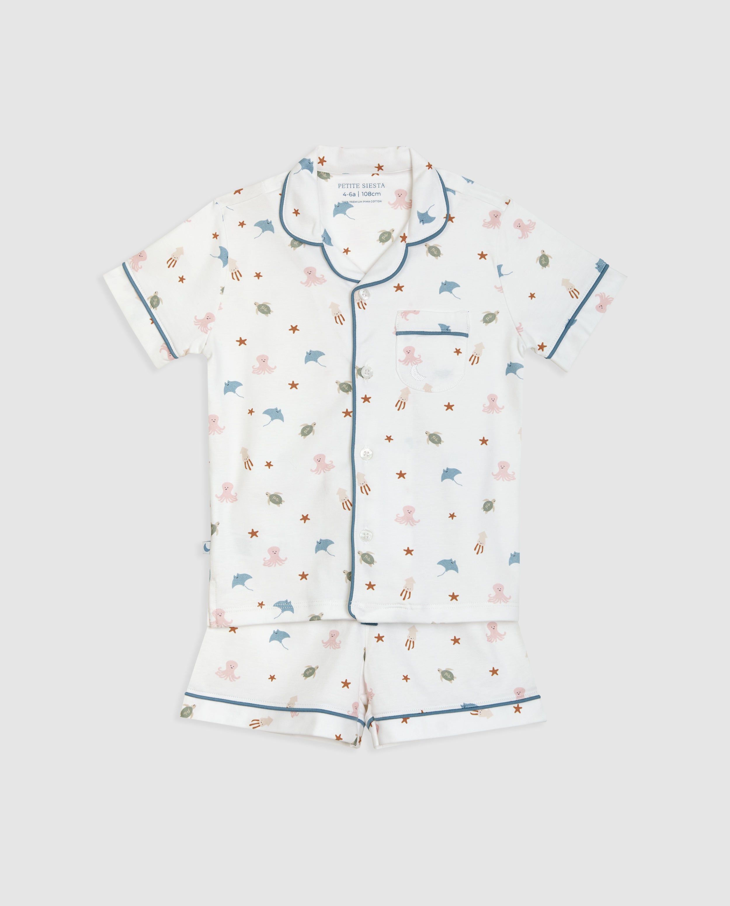 Kids Ocean Short Shirt Pajamas