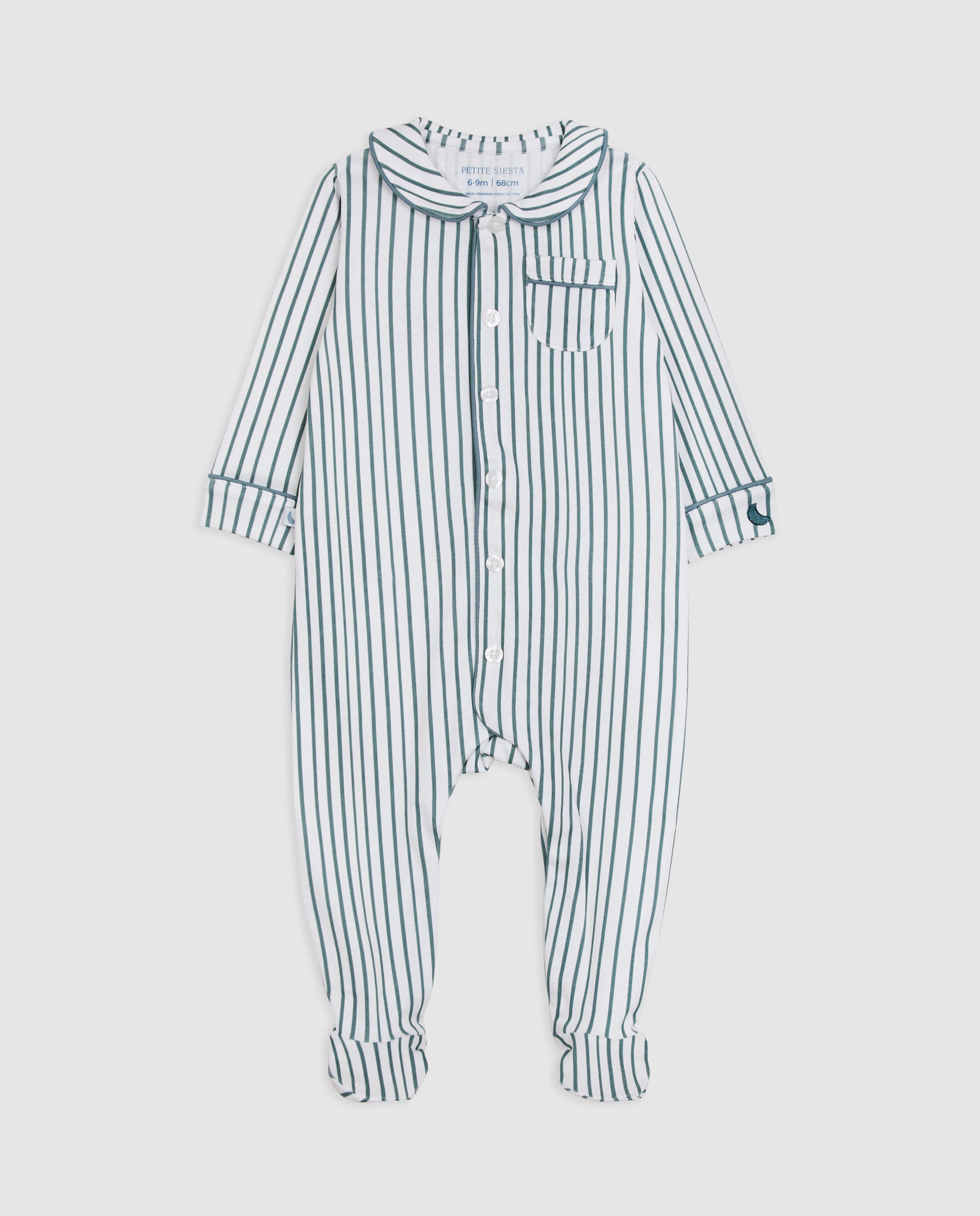 Deep Blue Striped Baby Shirt Pajamas