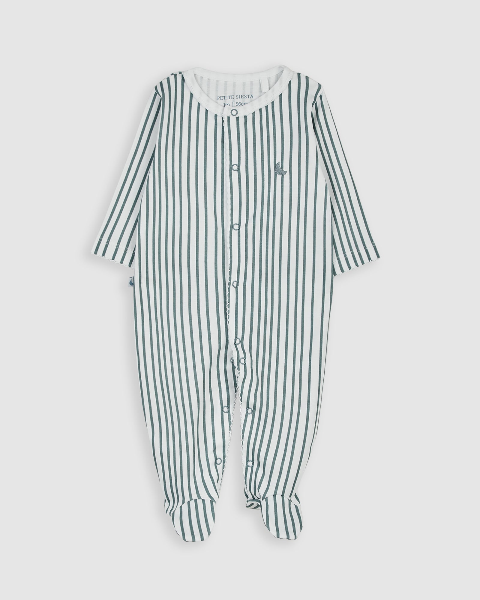 Deep Blue Striped Baby Pajamas