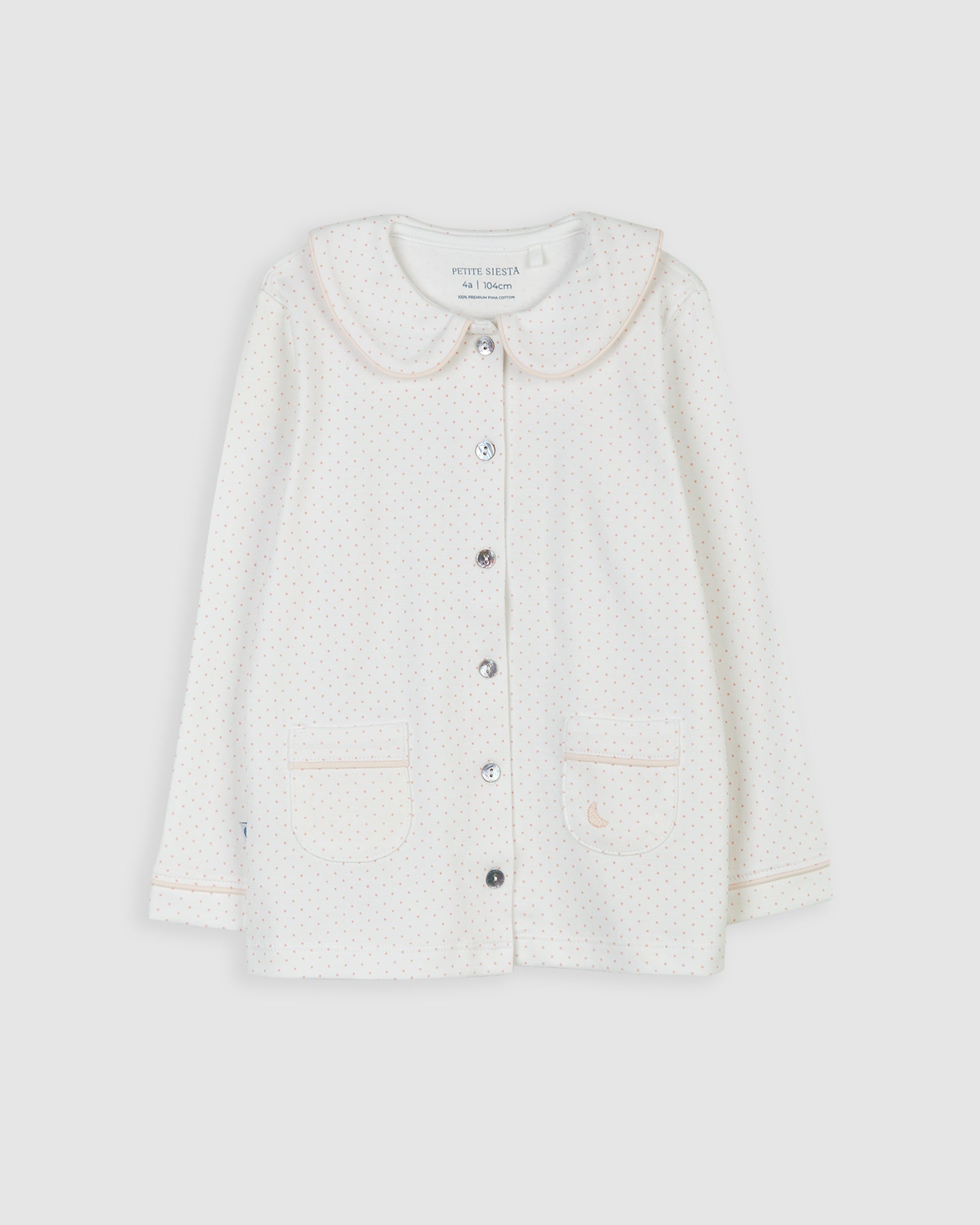 Pink Dotted Kids Shirt Pajamas