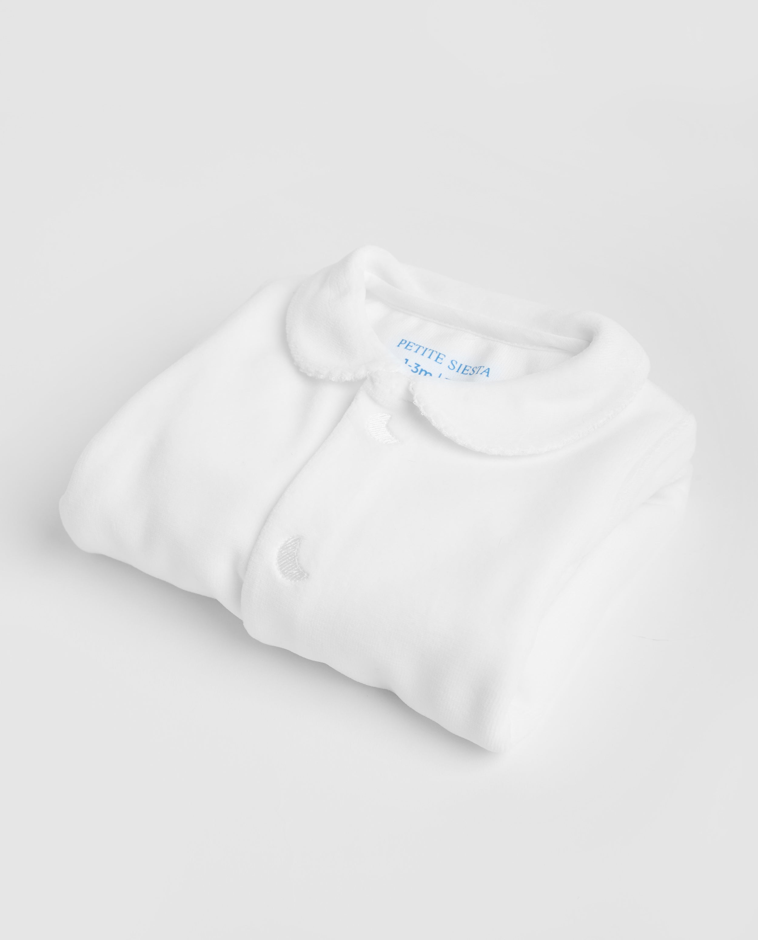 Pyjama bébé en velours blanc