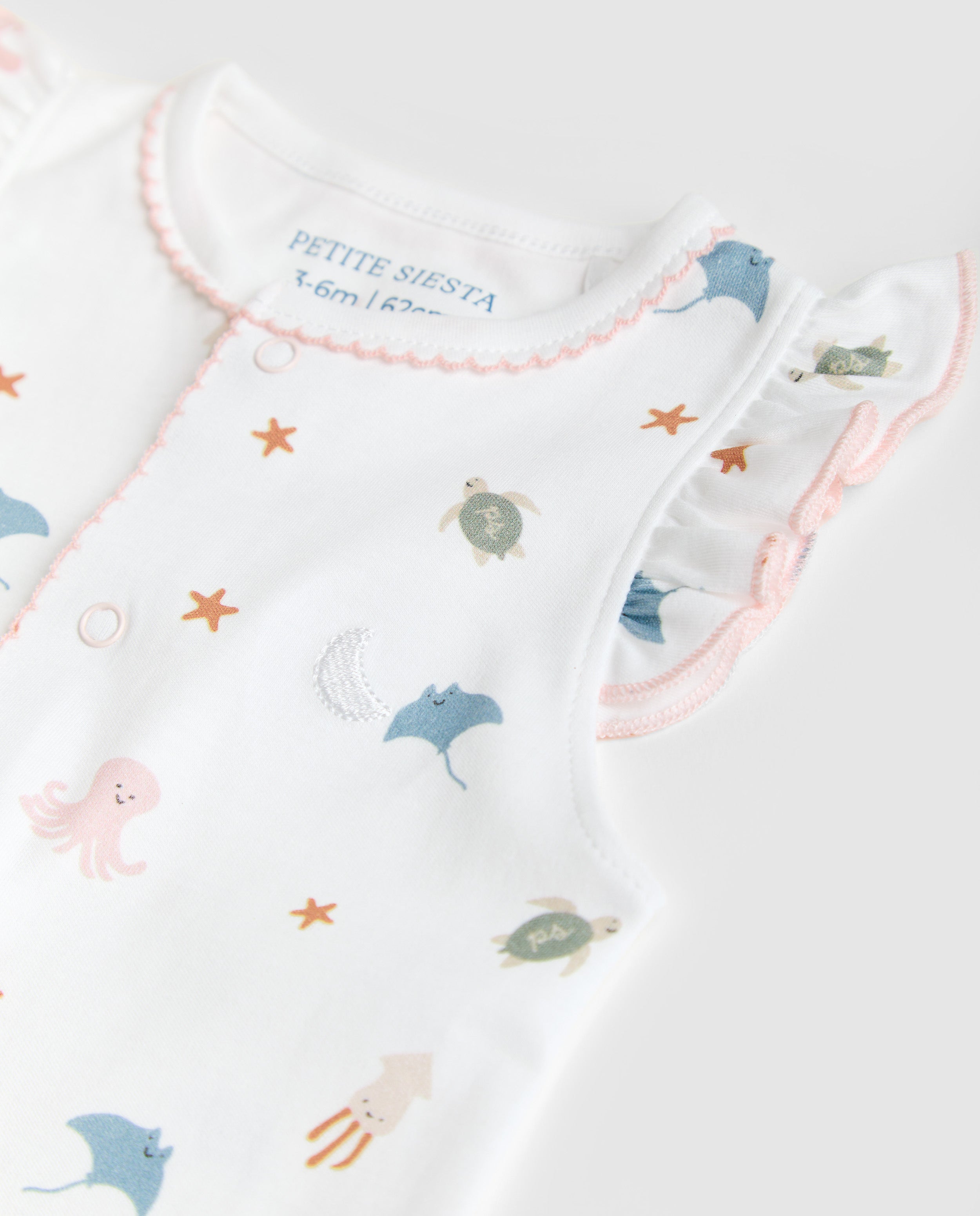 Ocean Ruffle Short Baby Pajamas