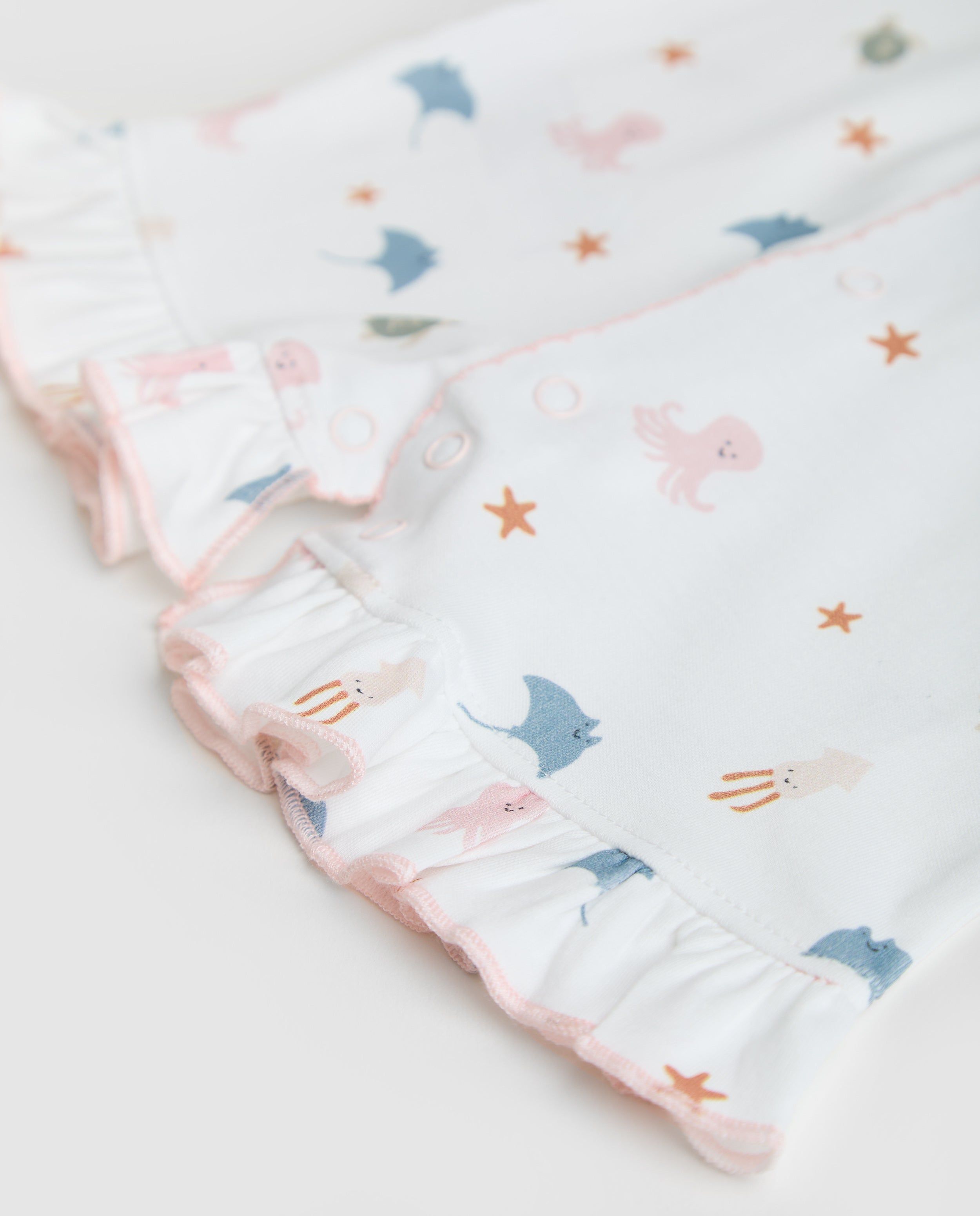 Ocean Ruffle Short Baby Pajamas