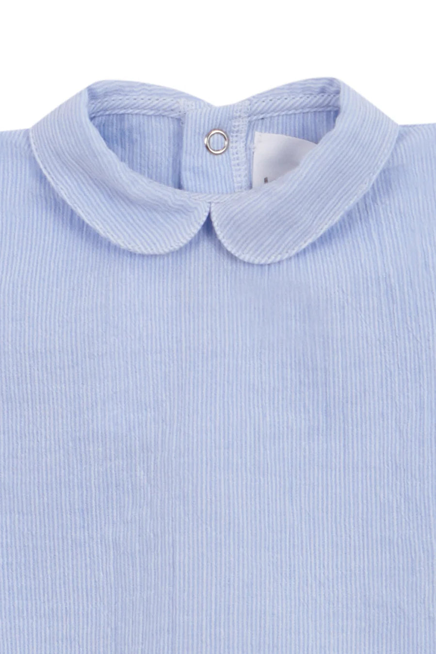 Baby Collar Shirt Bambula Blue Stripes Short Sleeve
