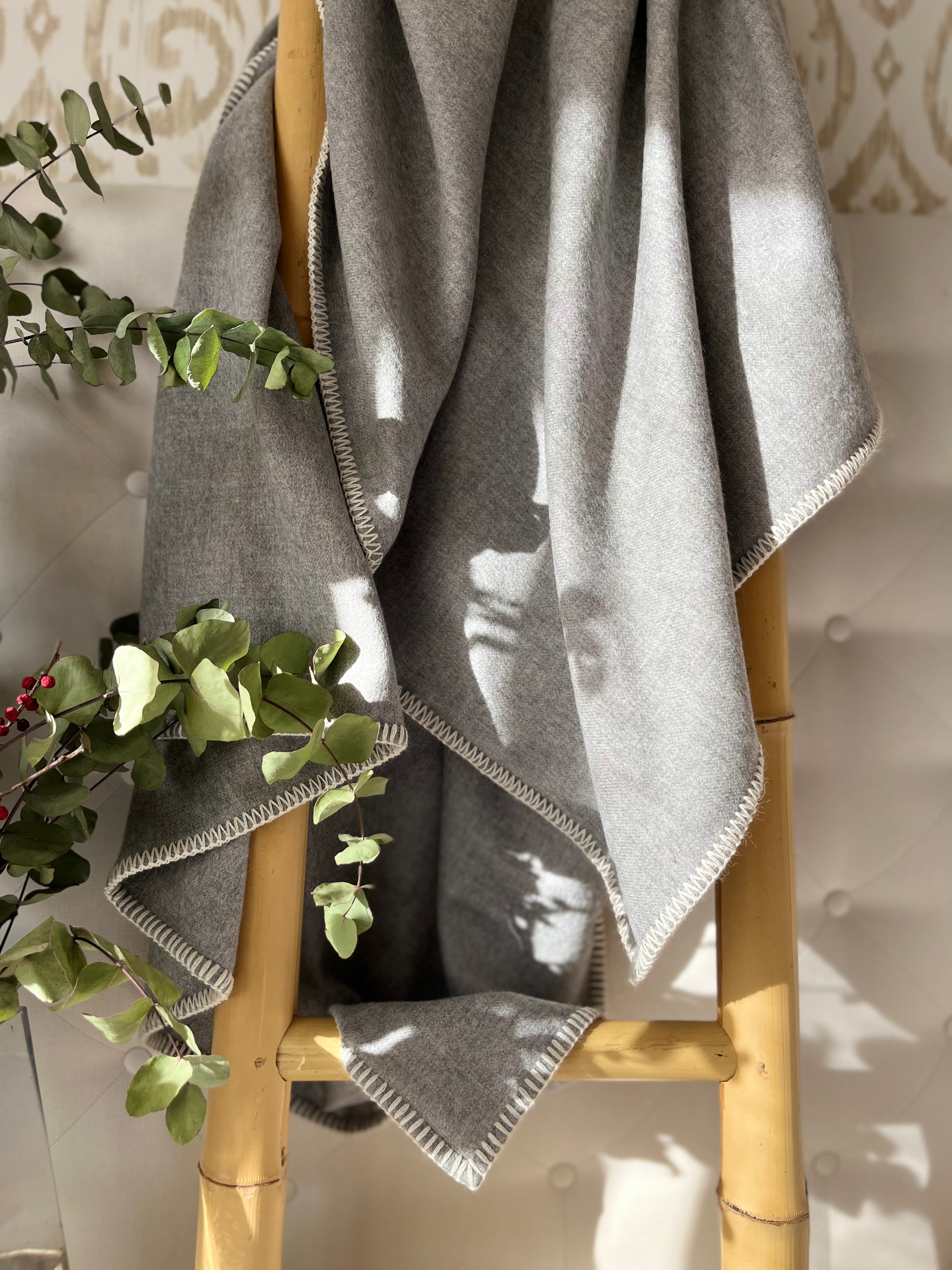 Baby Alpaca Blanket Gray Melange