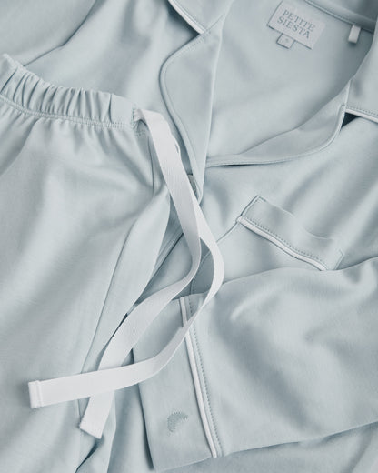 Pyjama chemise bleue pour femme