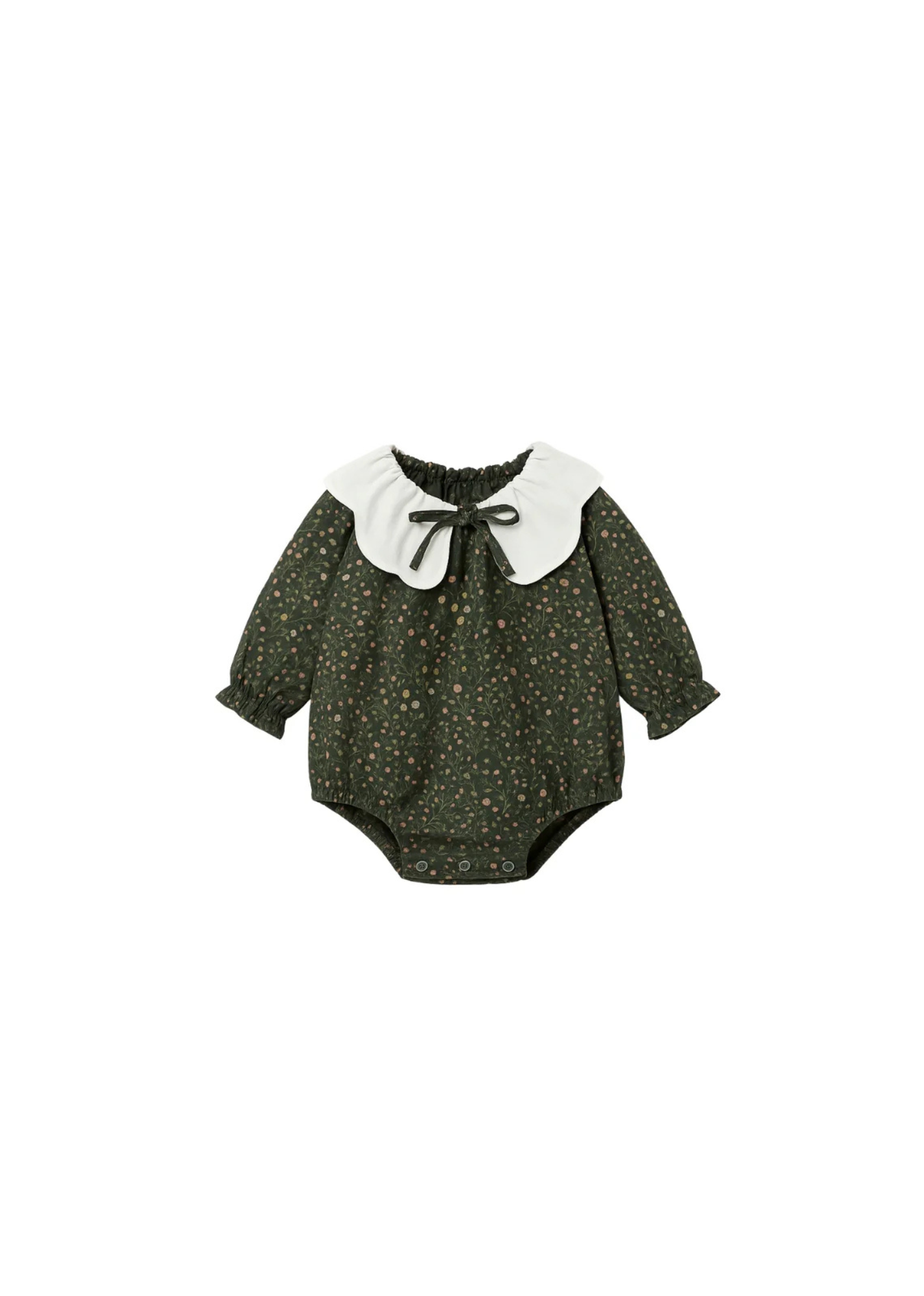 Pelele Verde Cuello Blanco y Lazada