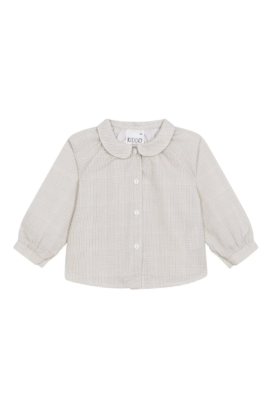 Camisa Cuello Bebé Vichy Beige