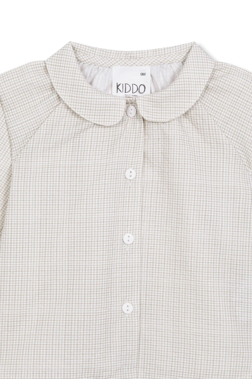 Camisa Cuello Bebé Vichy Beige