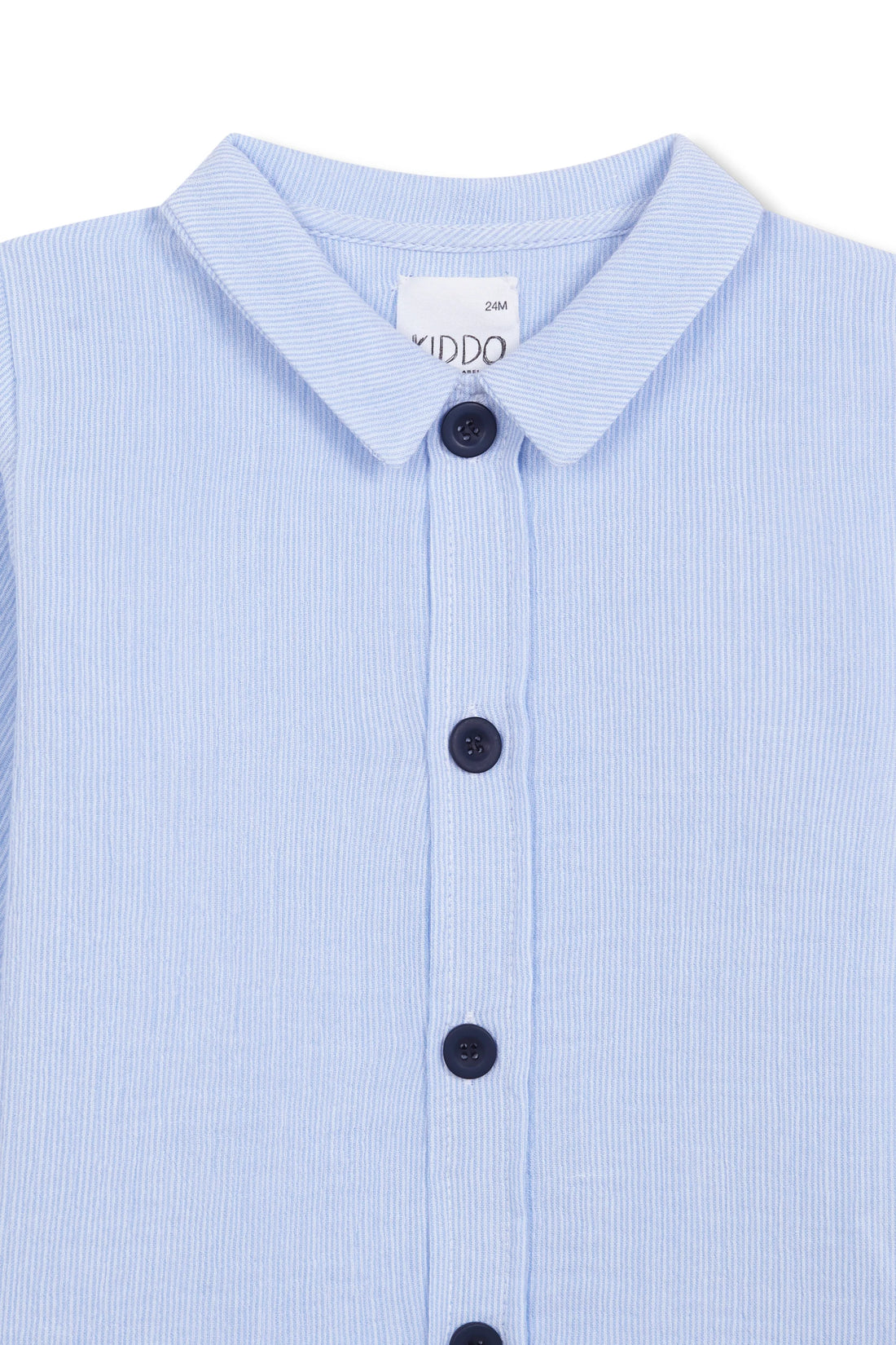 Camisa Cuello Pala Millerighe Azul