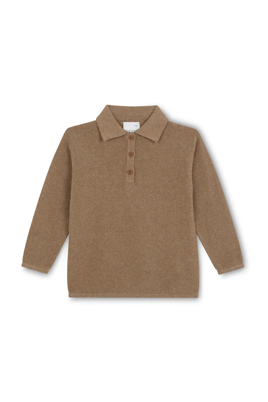 Light Mocha Pique Long Sleeve Polo