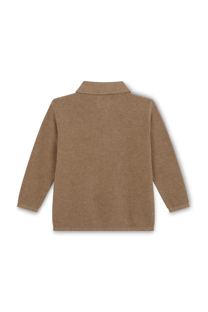 Light Mocha Pique Long Sleeve Polo