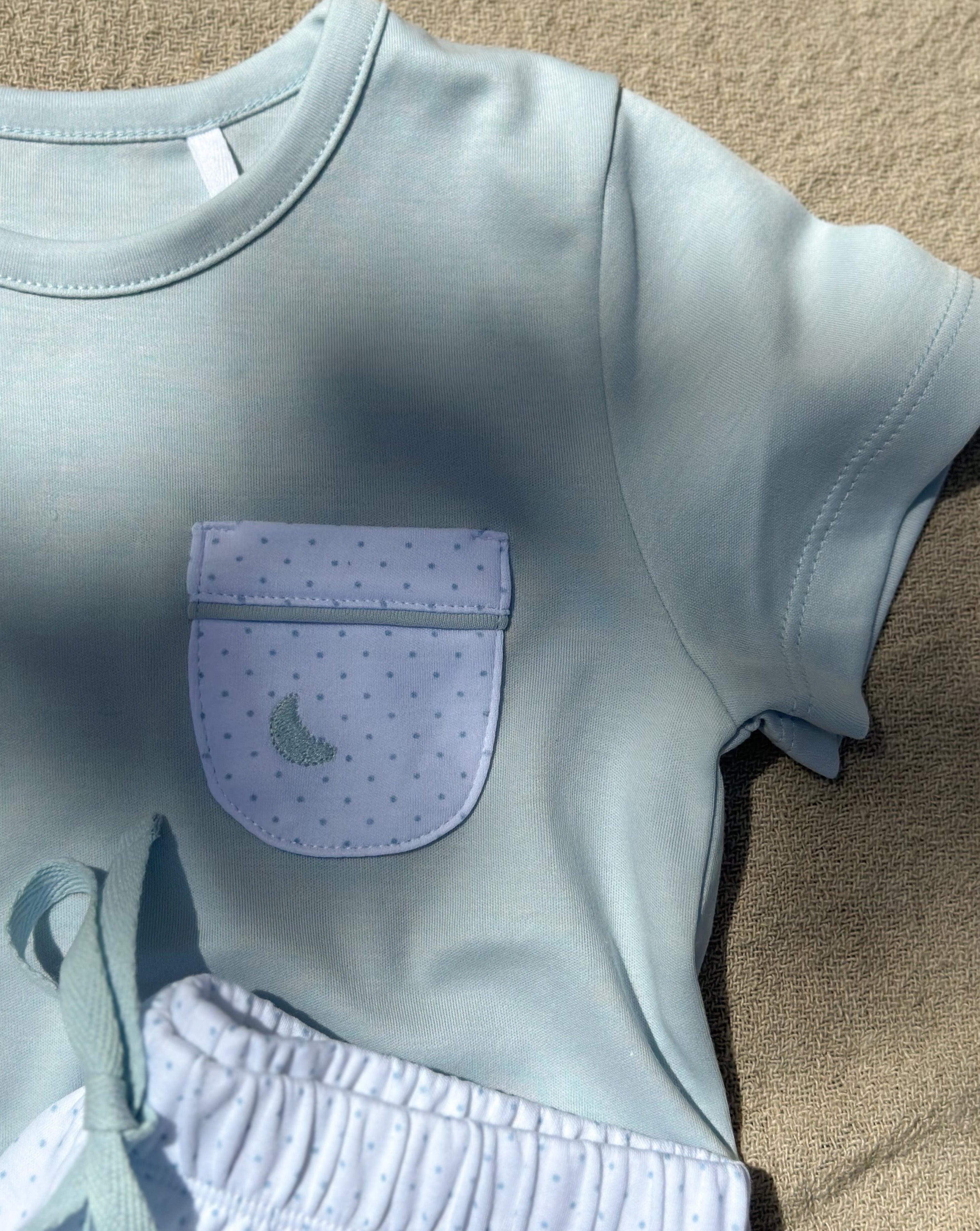 Pijama Kids Puntos Azules Corto
