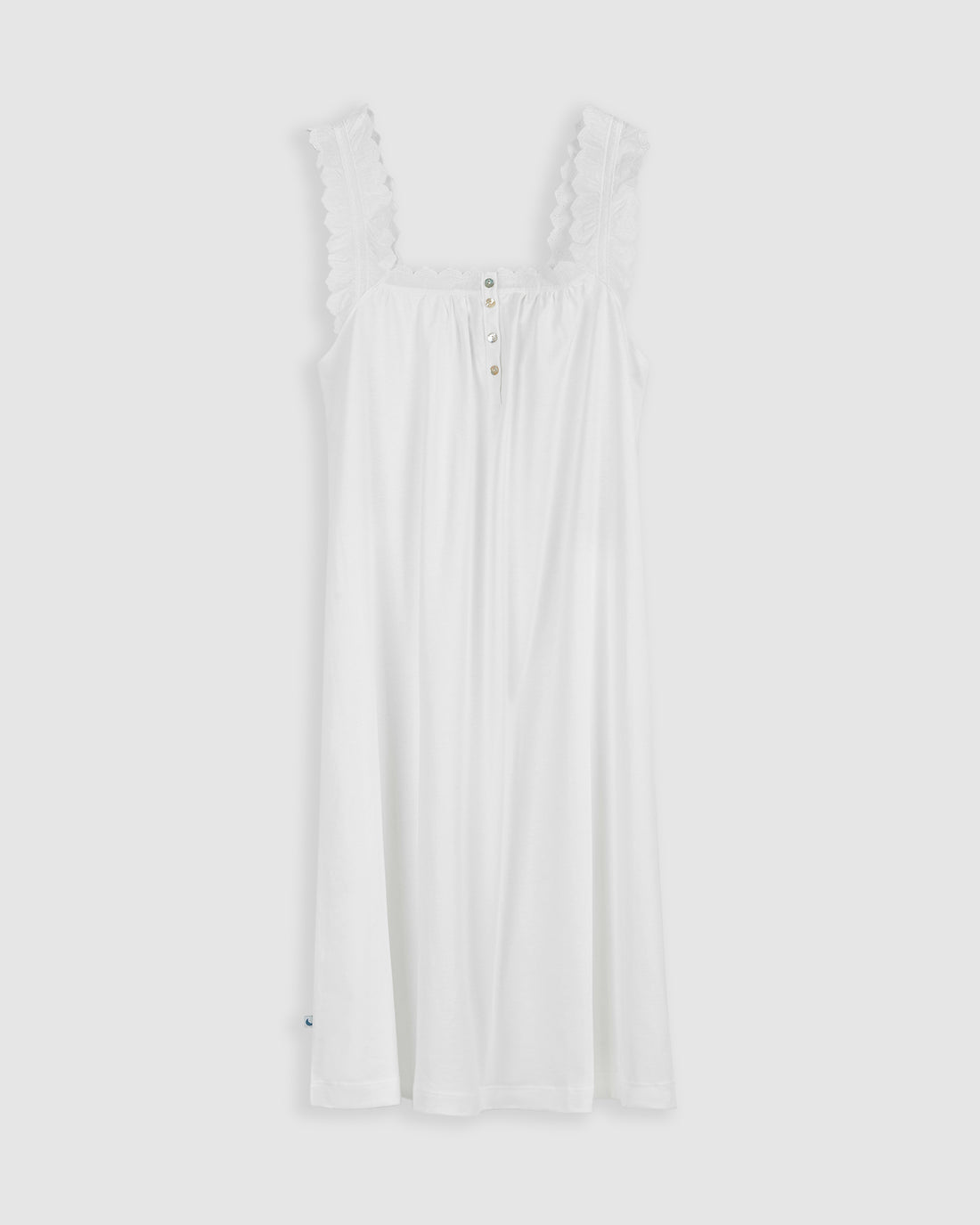 Chemise de nuit blanche à bandes brodées pour femme