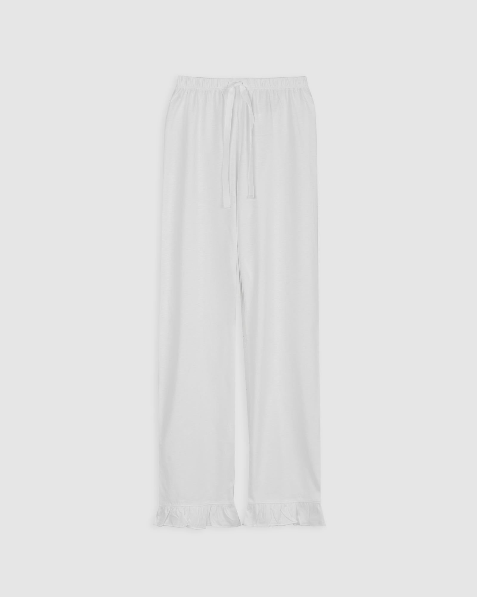 Pyjama chemise blanche pour femme avec bande brodée