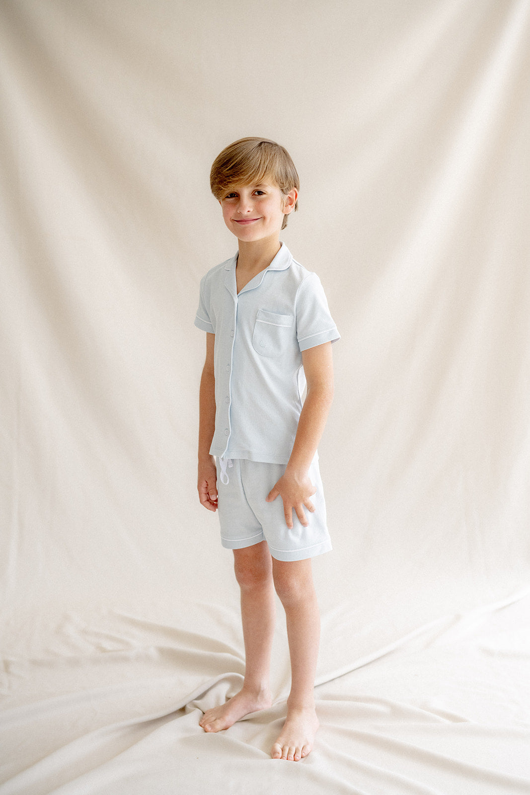 Kids Blue Short Shirt Pajamas