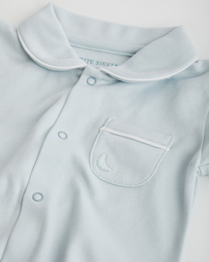 Pijama Bebé Camisero Azul Corto