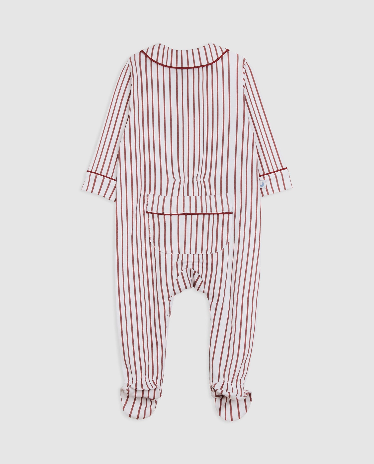 Burgundy Striped Baby Shirt Pajamas