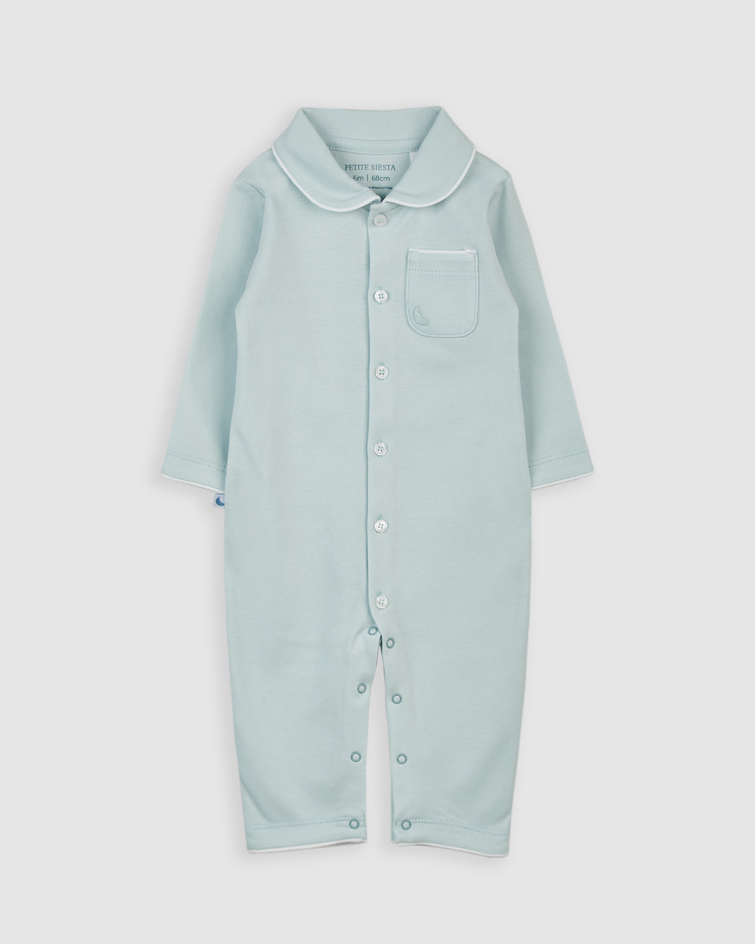 Pijama Bebé Camisero Azul (sin pies)
