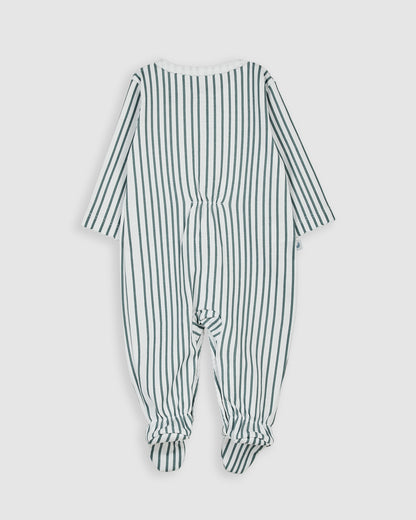 Deep Blue Striped Baby Pajamas