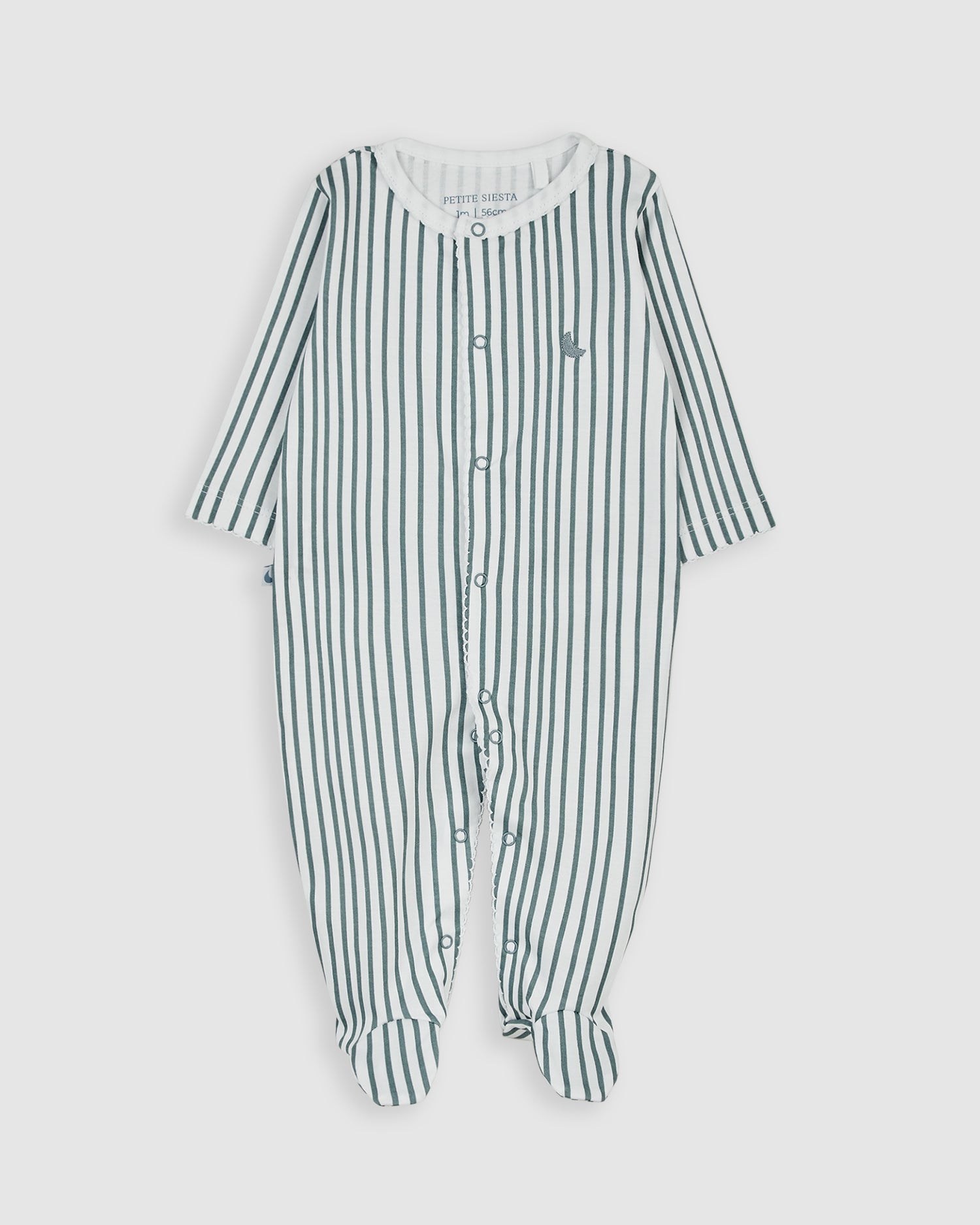 Deep Blue Striped Baby Pajamas