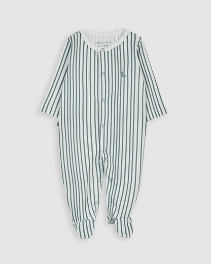 Deep Blue Striped Baby Pajamas