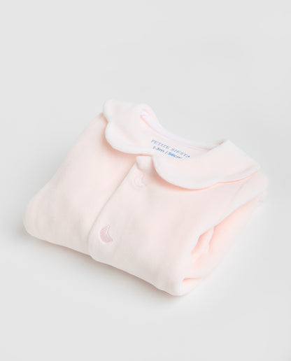 Pijama Bebé Velour Rosa