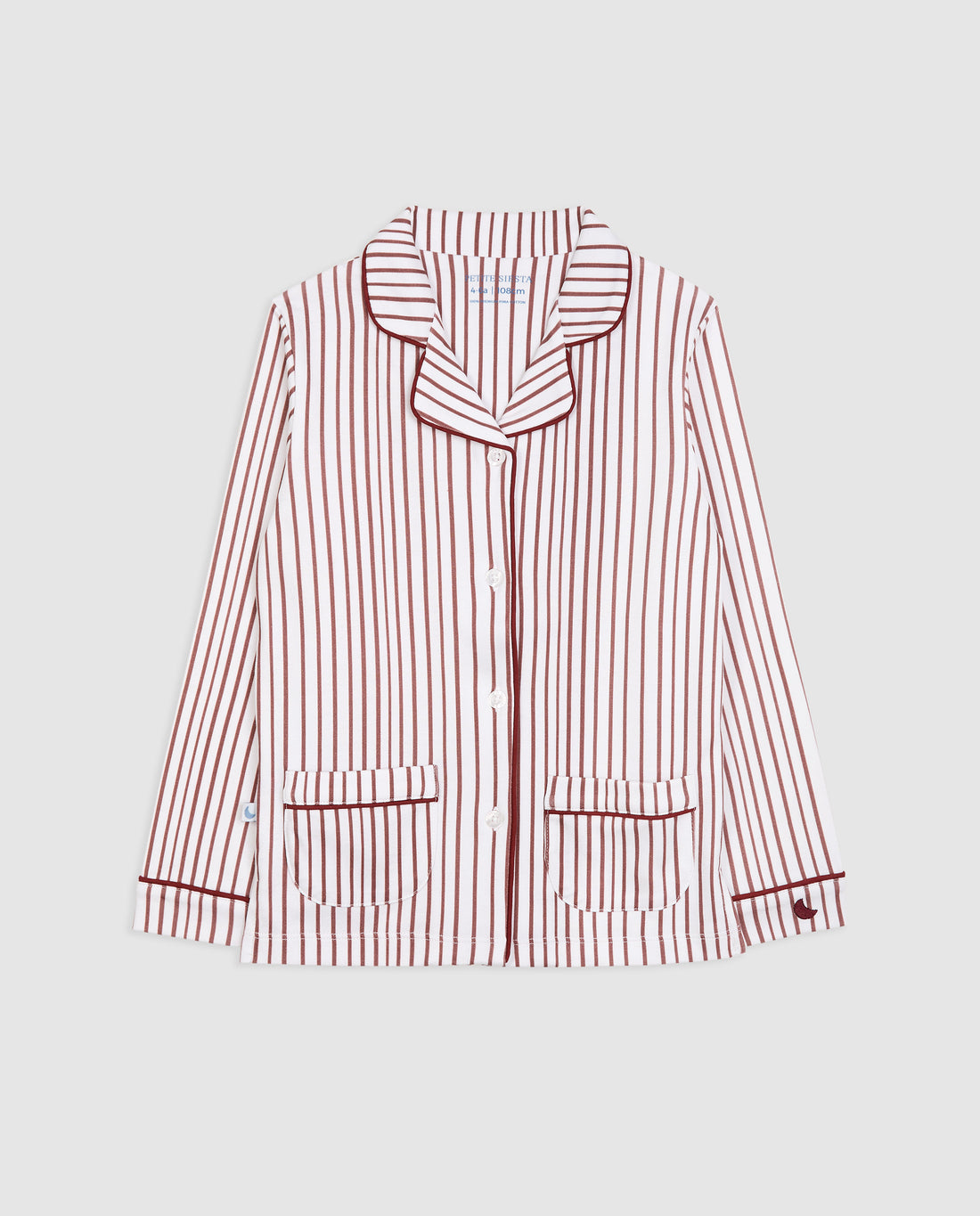 Kids Burgundy Striped Shirt Pyjamas