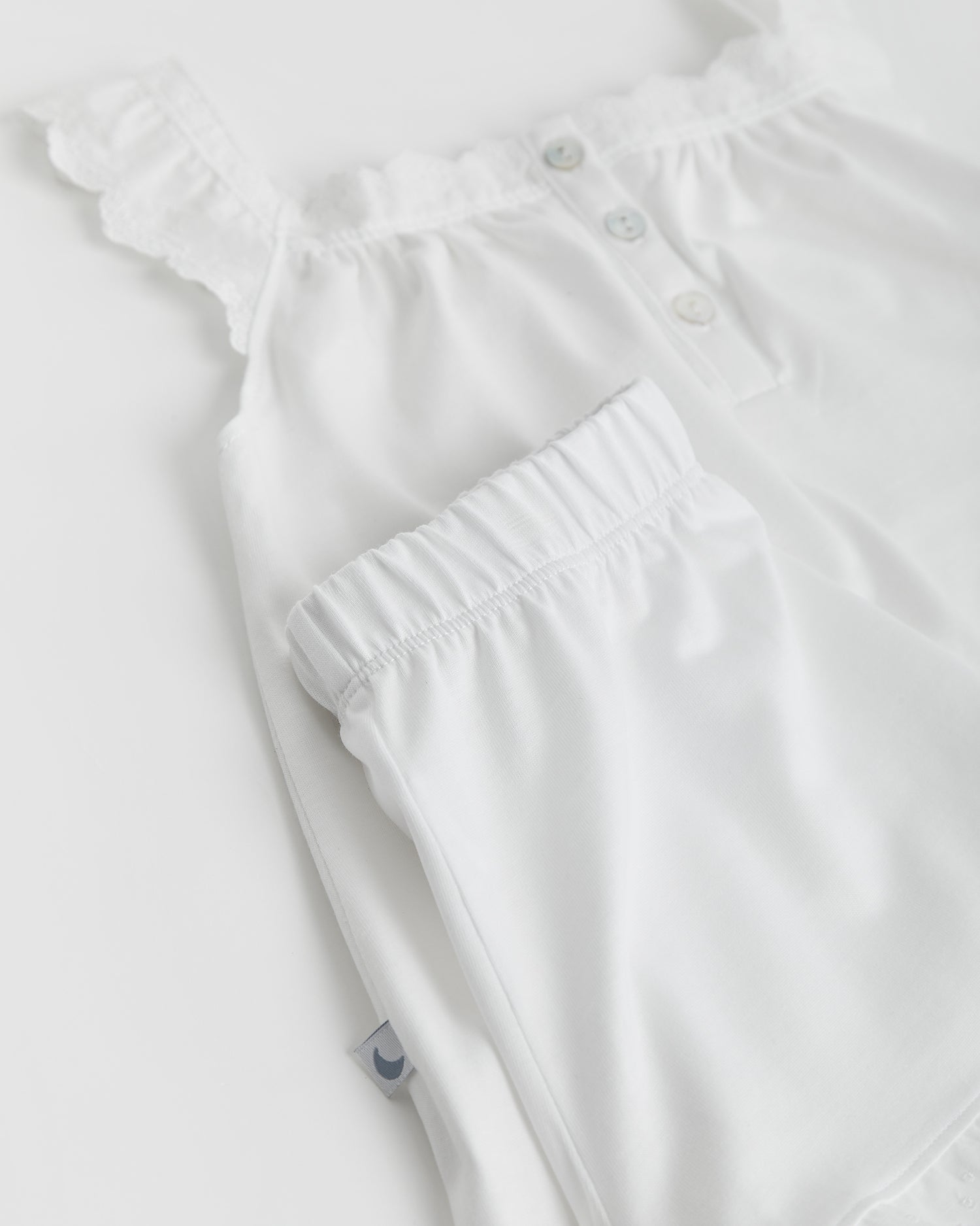 Pyjama enfant blanc à bandes brodées