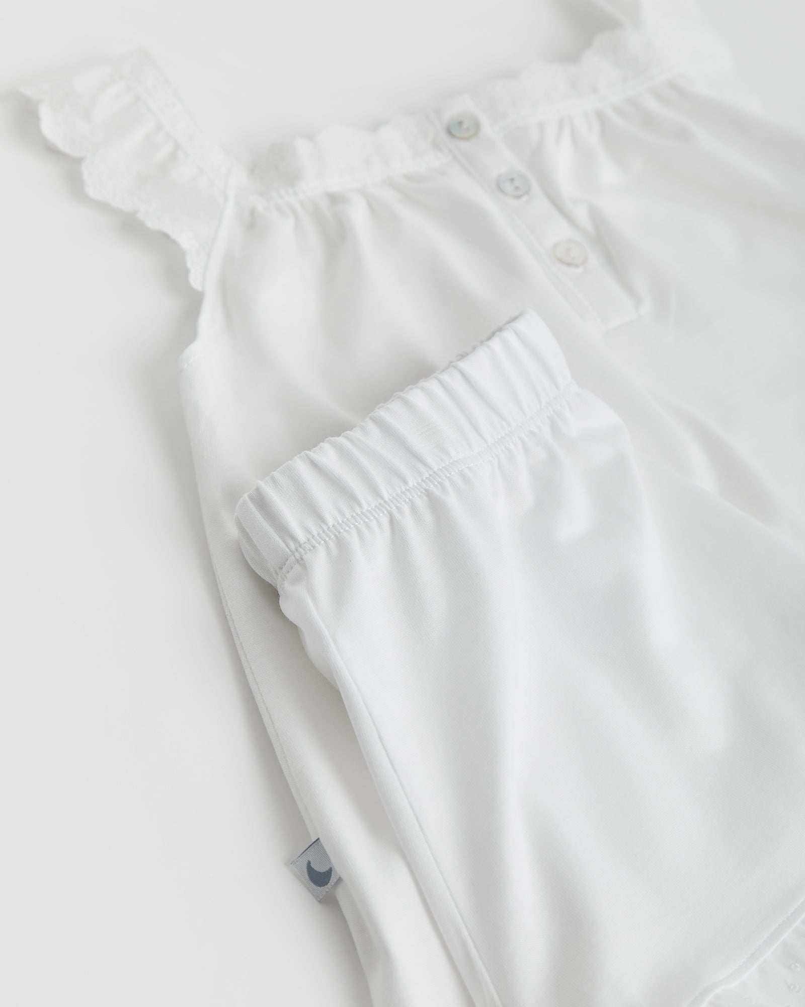 Pyjama enfant blanc à bandes brodées