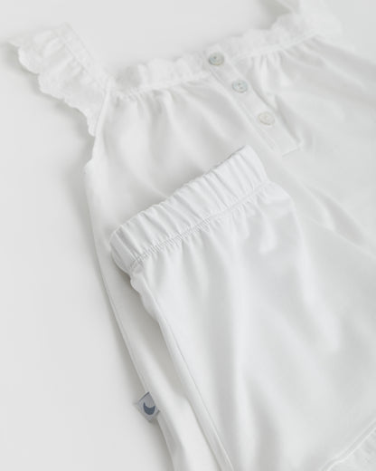 Pyjama enfant blanc à bandes brodées