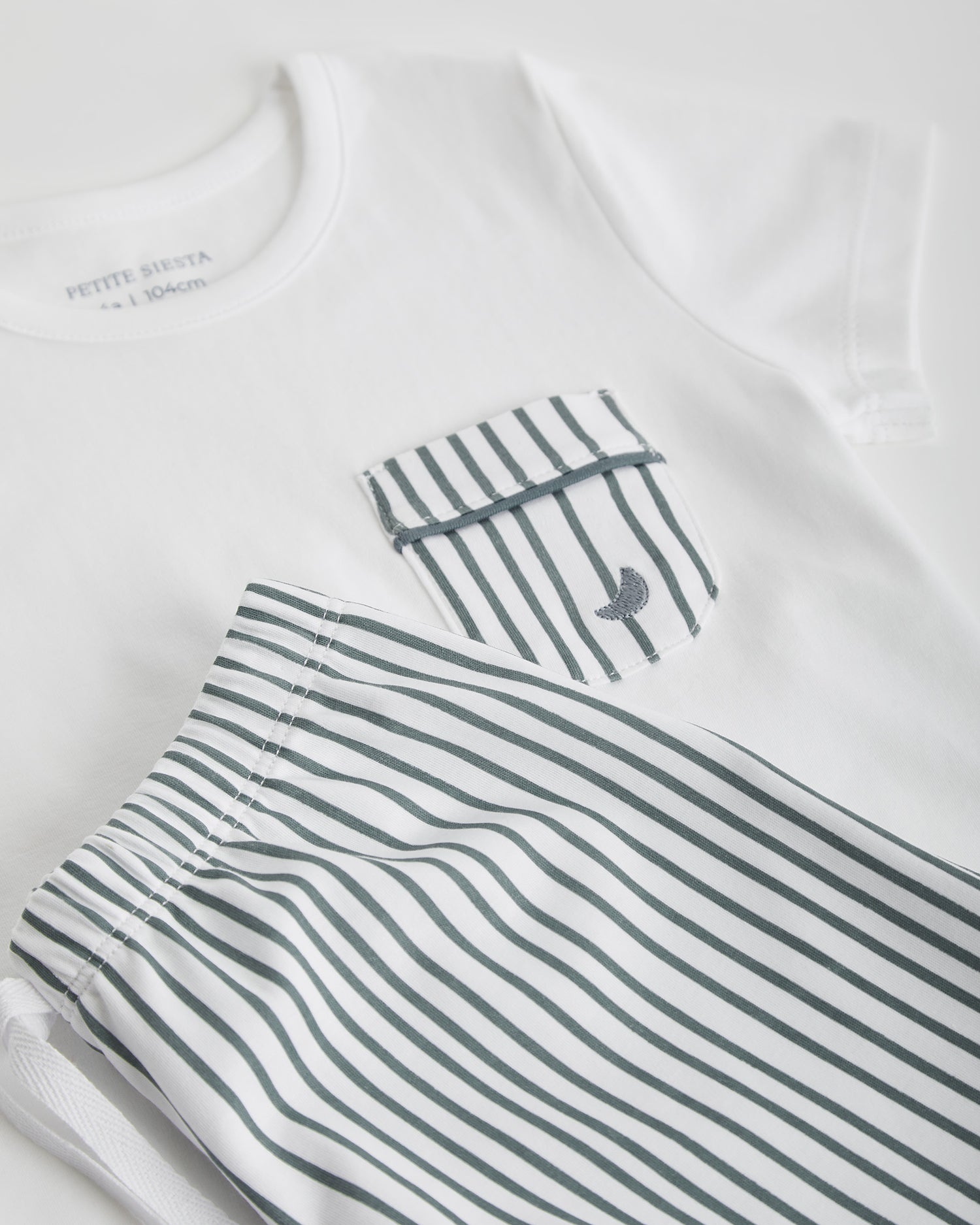 Kids Deep Blue Striped Short Pyjamas