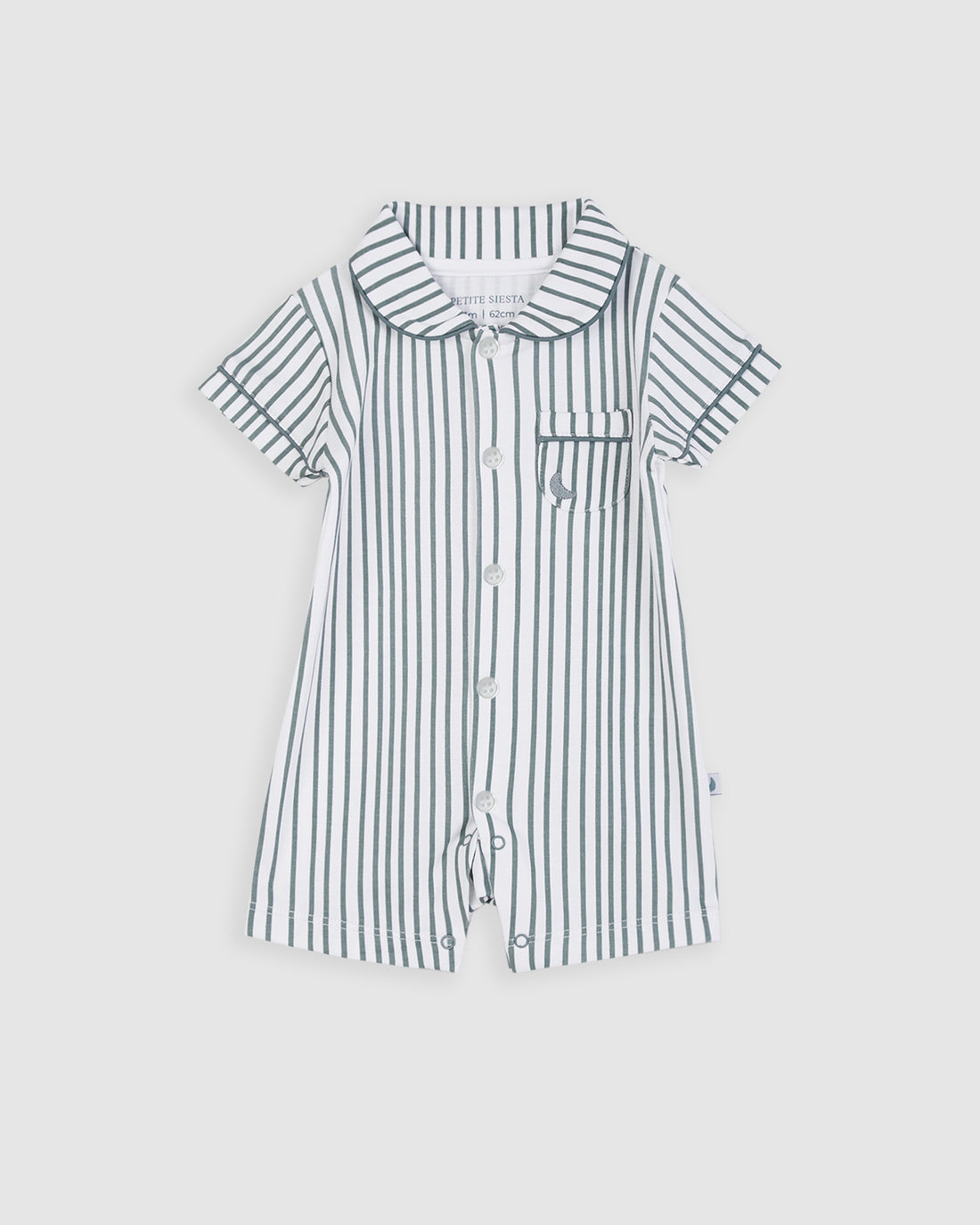 Pyjama bébé court à rayures bleu foncé