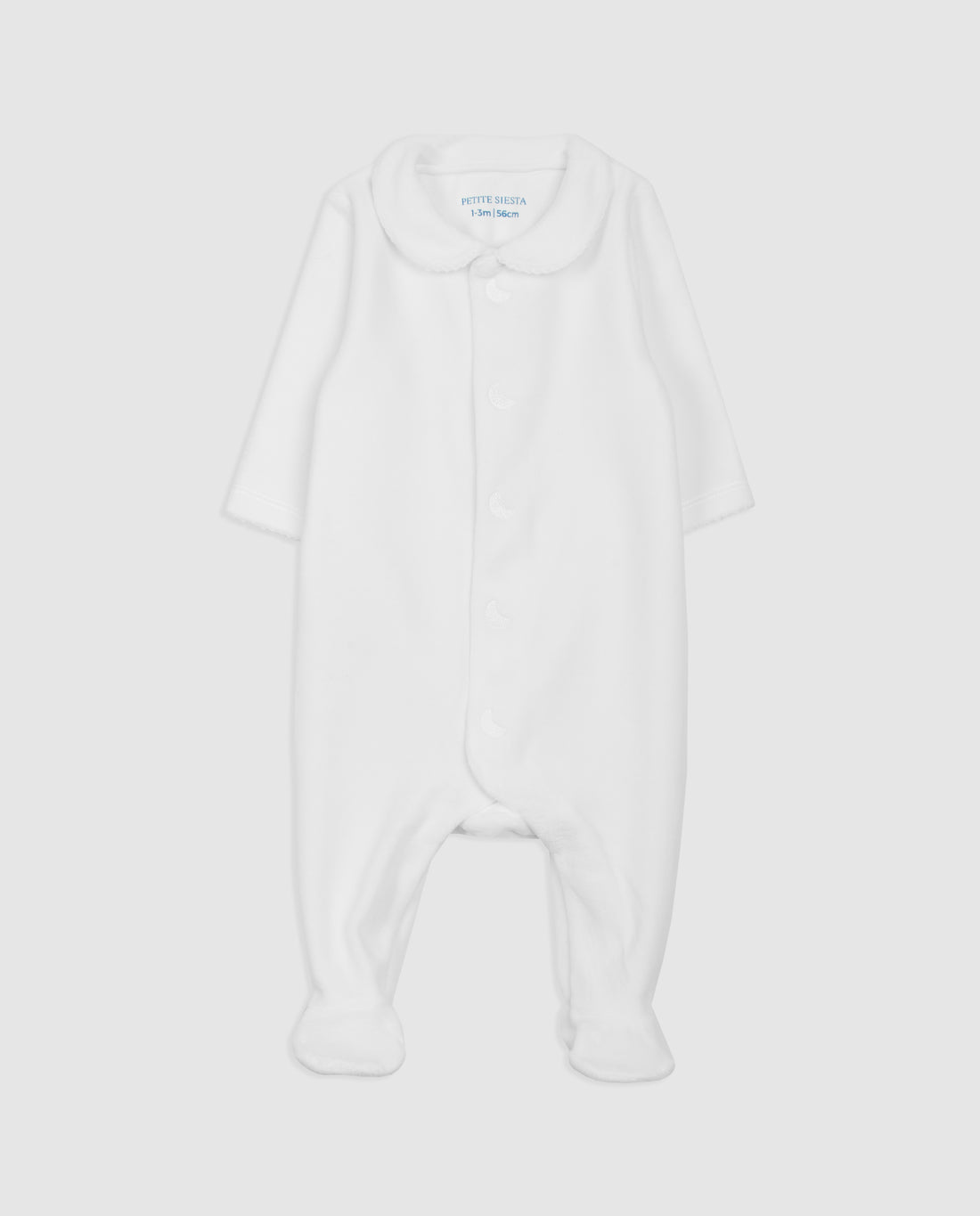 White Velour Baby Pajamas