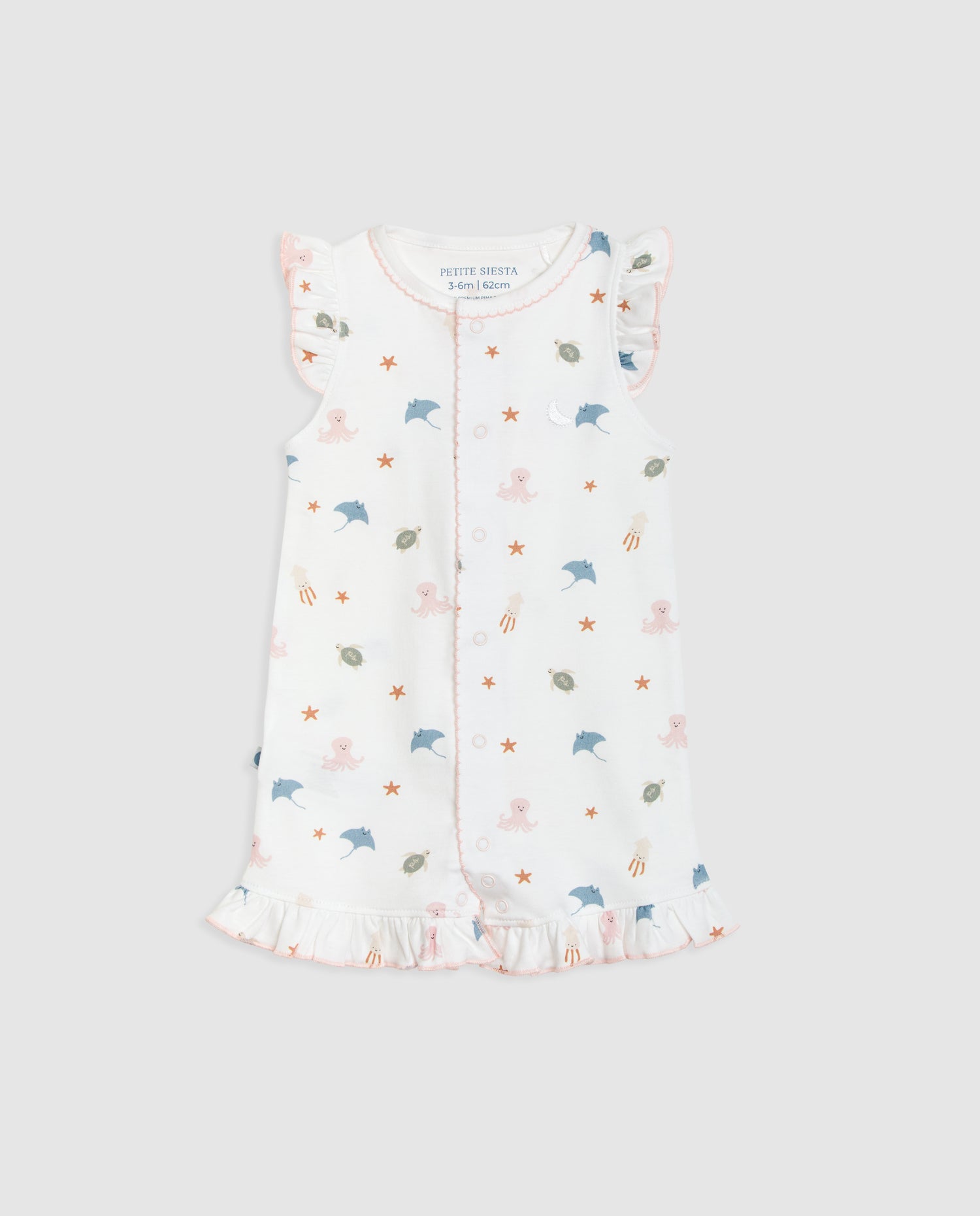 Ocean Ruffle Short Baby Pajamas