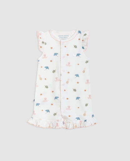 Ocean Ruffle Short Baby Pajamas