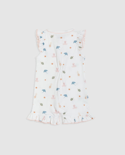 Ocean Ruffle Short Baby Pajamas
