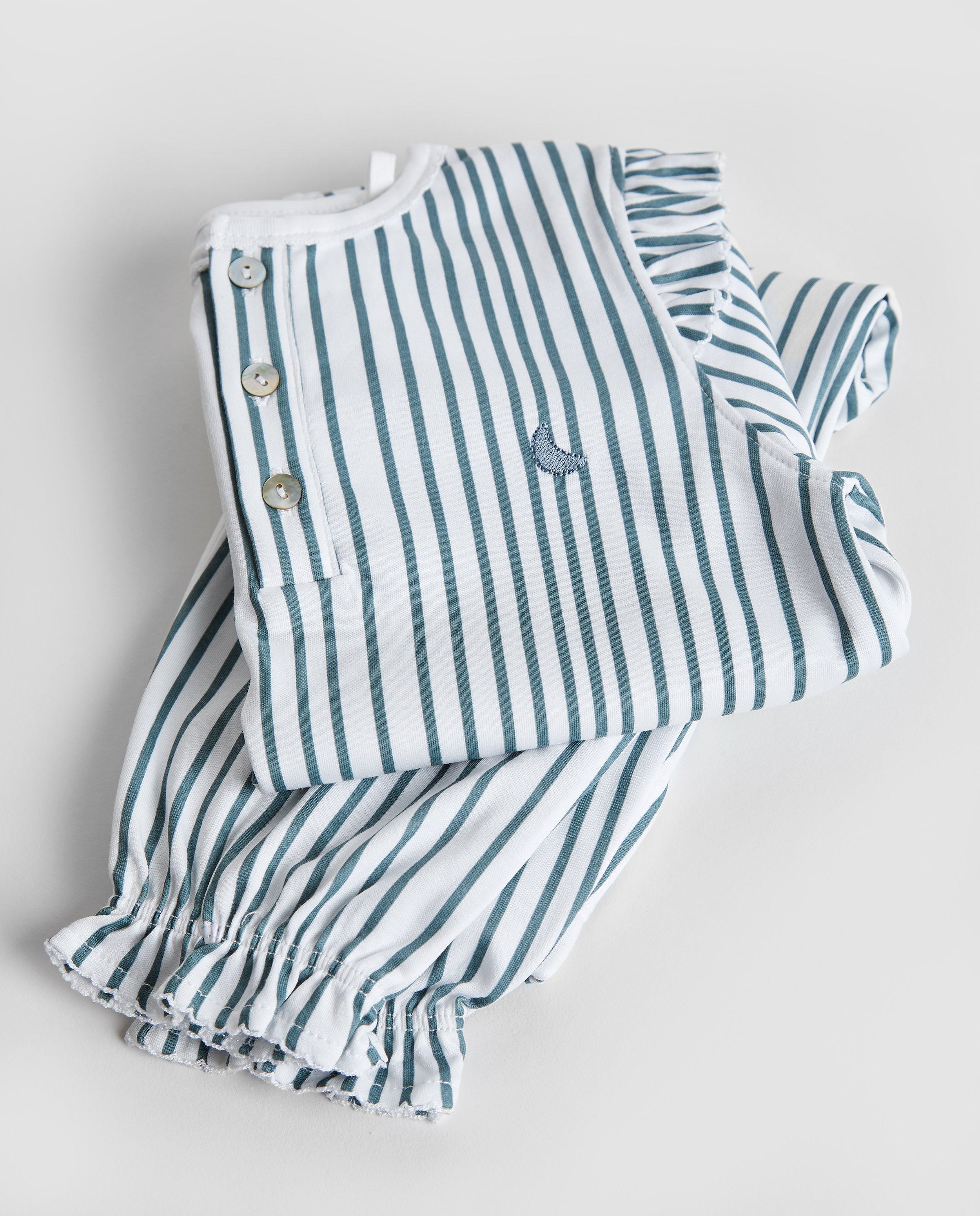 Pyjama à volants et rayures pour enfants