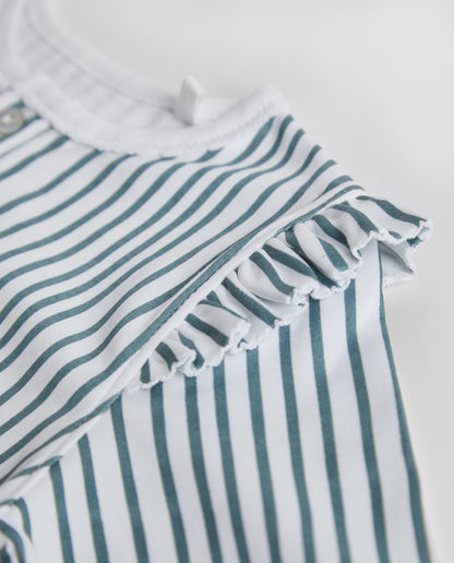 Pyjama à volants et rayures pour enfants