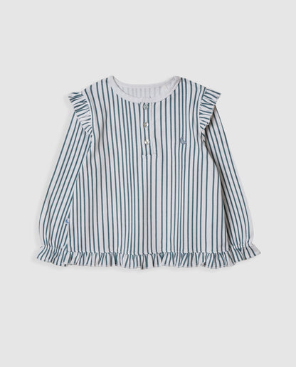 Pyjama à volants et rayures pour enfants