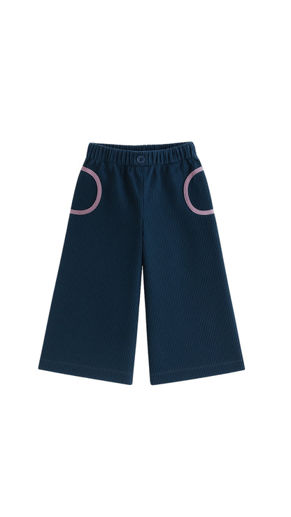 Pantalon Niña Pana Azul Vivo Morado