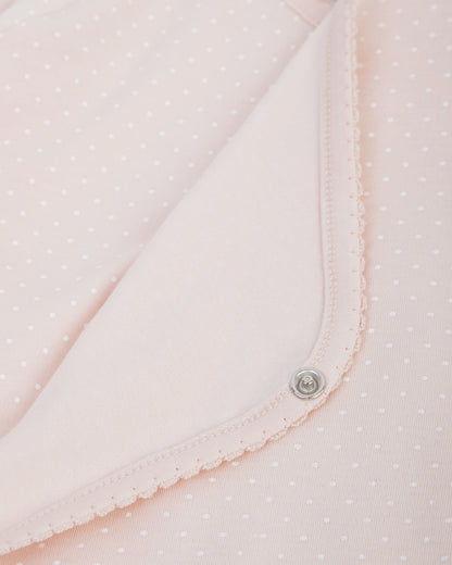 Body kimono rose à pois blancs